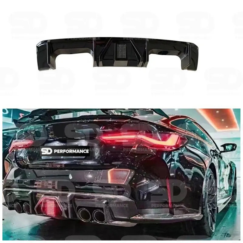 BMW Rear Diffuser Lip Gloss Black Spoiler Fit G80 M3 G82 M4 2020-2023