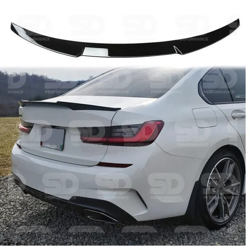 BMW 3 Series G20 M Performance V M4 Style Rear Spoiler Boot Lip Gloss Black
