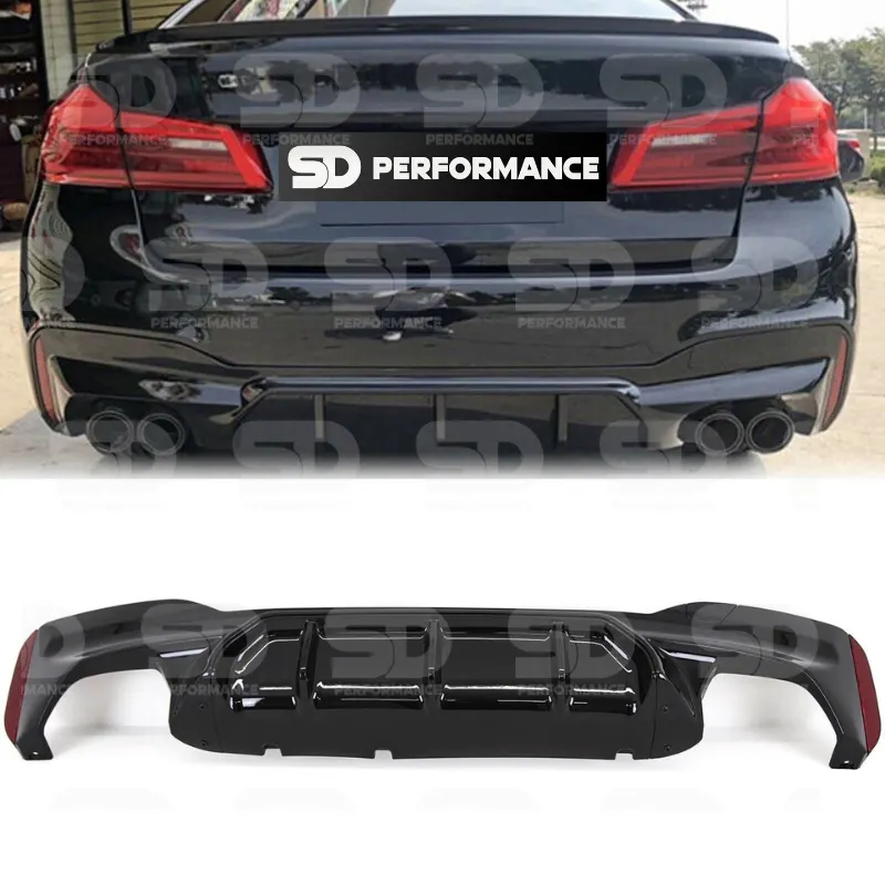BMW 5 Series G30 M5 Competition Look Rear Bumper Diffuser Gloss Black