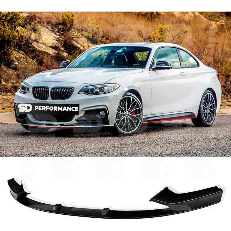 BMW 2 Series F22 M Sport Front Splitter Lip Spoiler Gloss Black