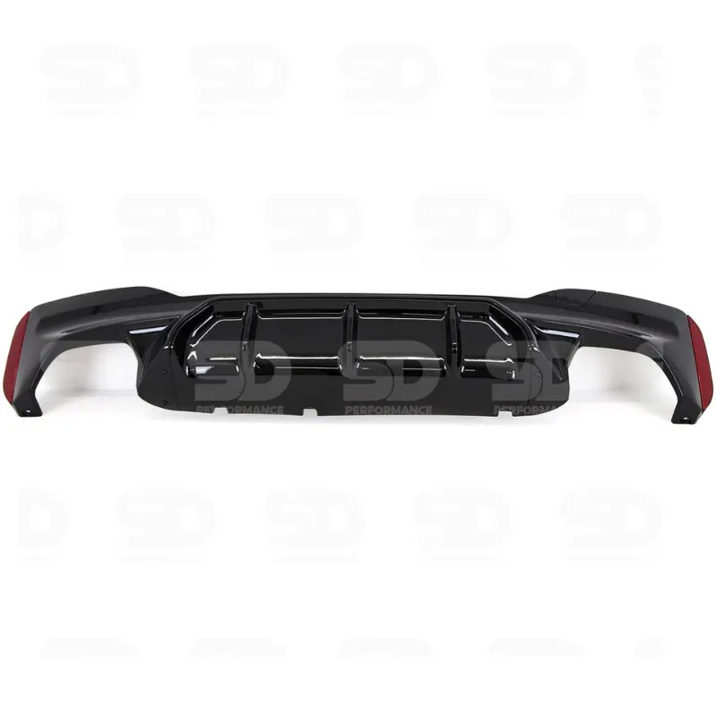 BMW 5 Series G30 M5 Competition Look Rear Bumper Diffuser Gloss Black - view 2