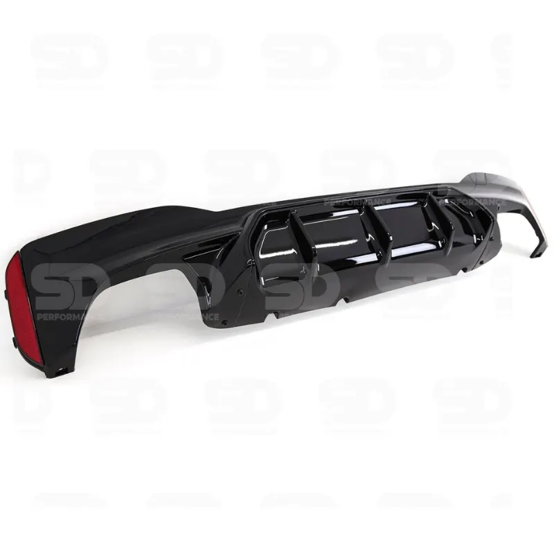 BMW 5 Series G30 M5 Competition Look Rear Bumper Diffuser Gloss Black - view 3