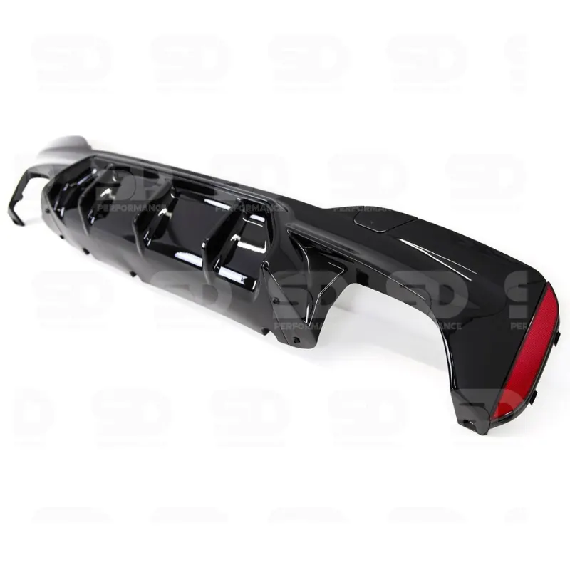 BMW 5 Series G30 M5 Competition Look Rear Bumper Diffuser Gloss Black - view 5