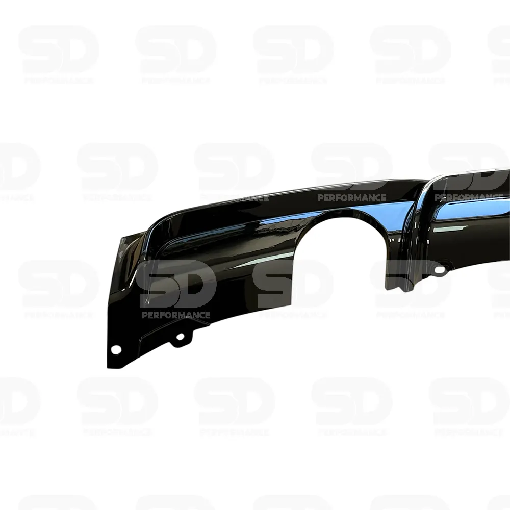 BMW 3 Series F30 F31 M Sport Rear Bumper Diffuser Dual Exhaust Gloss Black - view 4
